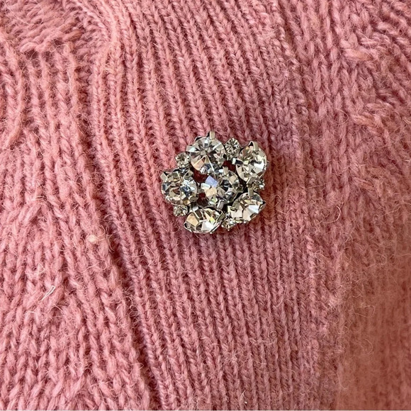 J Crew Sweater With Jeweled Buttons lamb wool blend dusty pink size XS - Picture 4 of 11
